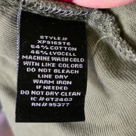 Sanctuary Sophia Tencel Cotton Cargo Pants Pine Green Elastic Waist Size S - Picture 9 of 9